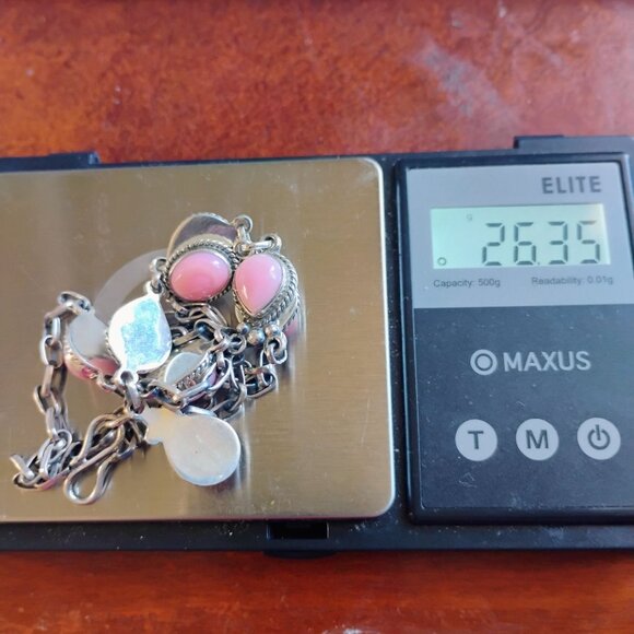 Western Cowgirl Pink Conch Shell Sterling Silver Lariat Drop Necklace - Picture 7 of 7